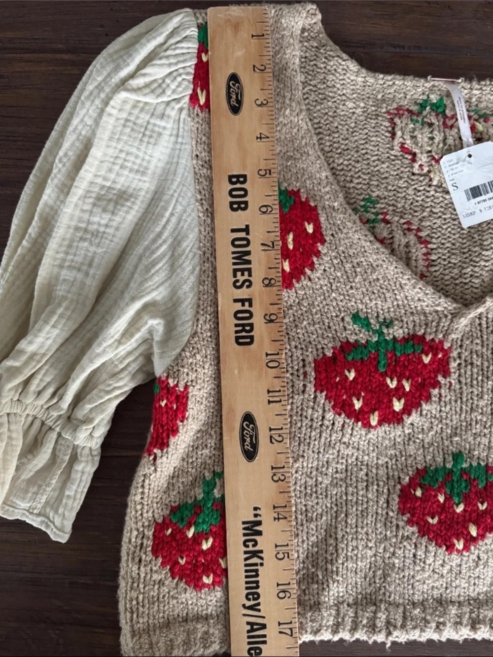 NWT Free People Strawberry Jam Mixed-Media Crop Top Size S - Picture 6 of 13
